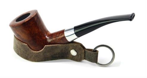 Adorini Cigar and pipe rest key ring leather brown via oldjohn-humidors
