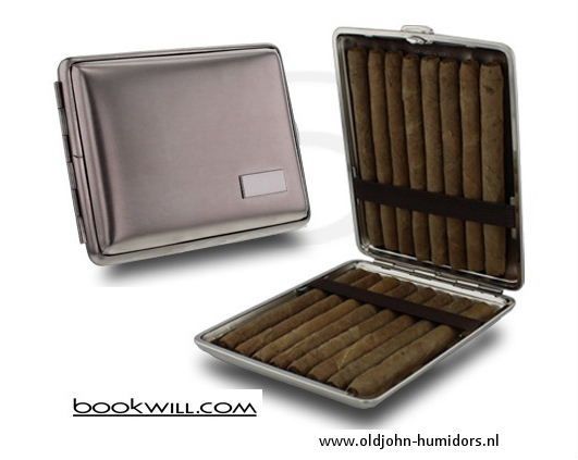 SK207 Bookwill sigarenkoker tbv 16 x Cigarillo 113 x 88  x23mm 
Van NIKKEL  (erg hard - perfecte bescherming