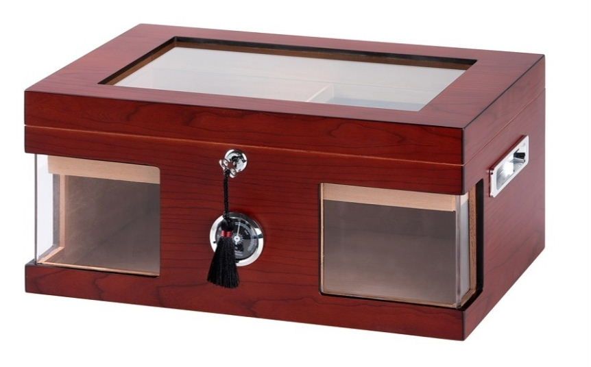 humidor wood wonderfull met glazen deksel 125 sigaren