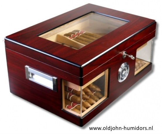 humidor wood wonderfull met glazen deksel 125 sigaren