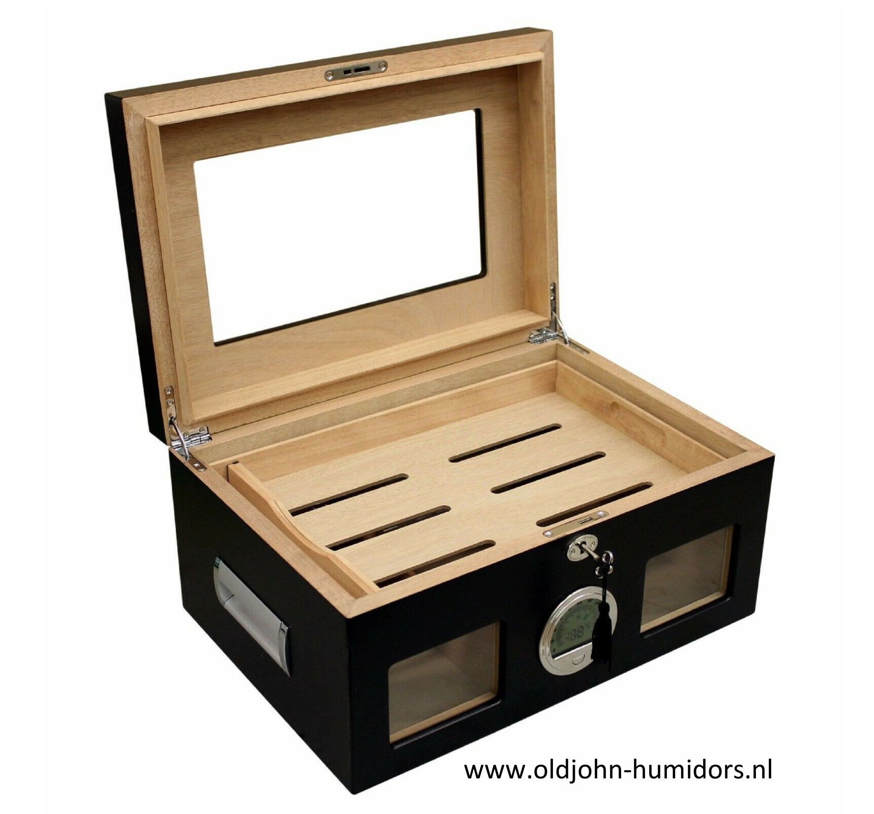 humidor Black Wonderfull DIGITAAL glazen deksel