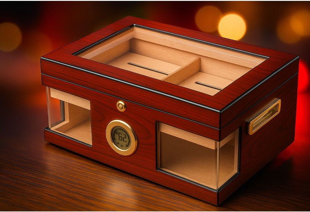 humidor Wood Wonderfull DIGITAAL glazen deksel
