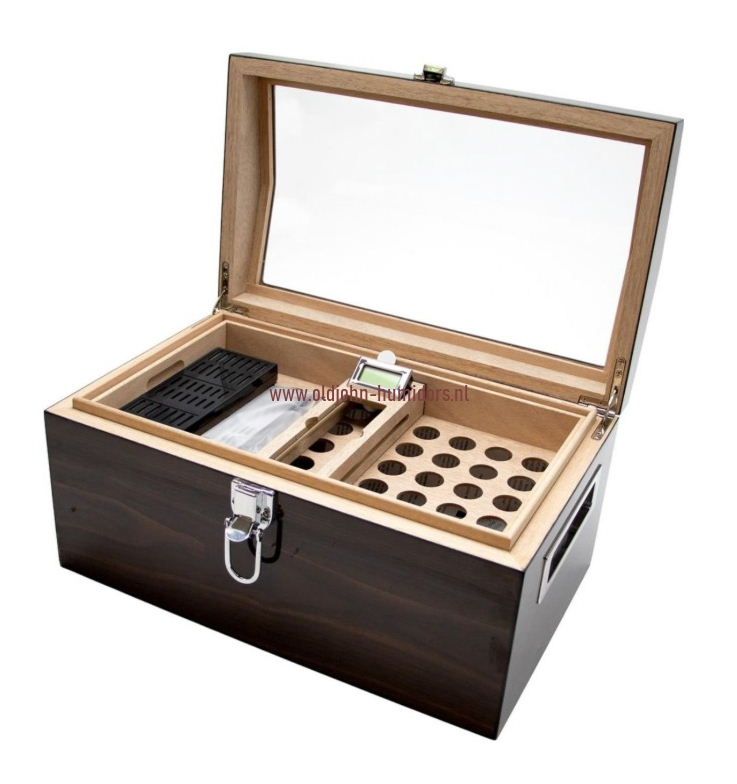 H08 Angelo Humidor Ebony Finish Hi-Gloss doorzicht DIGITAAL