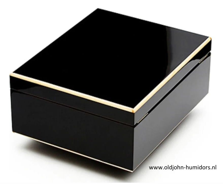 Humidor Adorini Milan DeLuxe meervoudig gelakte zwarte hoogglans pianolak