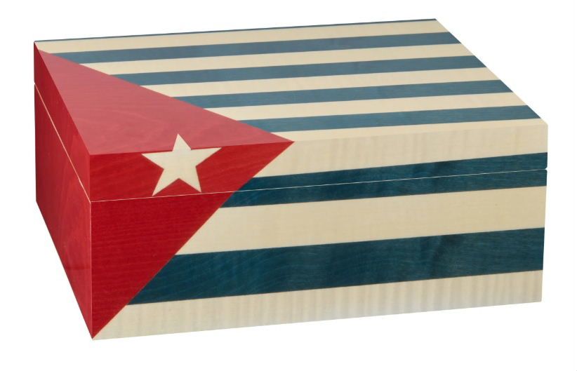 H160 Humidor Adorini Cuba te Amo Medium DeLuxe met Cubaanse vlag - verkoop via www.oldjohn-humidors.nl
