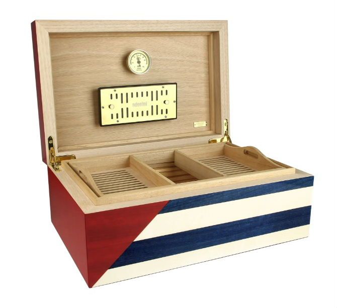 H177 Humidor Adorini Cuba te Amo Grande DeLuxe met Cubaanse vlag - 150 sigaren - verkoop via www.oldjohn-humidors.nl