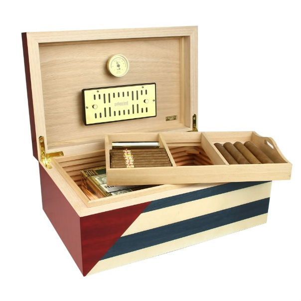 H177 Humidor Adorini Cuba te Amo Grande DeLuxe met Cubaanse vlag - 150 sigaren - verkoop via www.oldjohn-humidors.nl