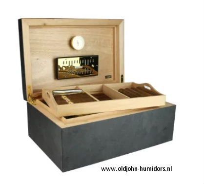 H178 Humidor Adorini Black Slate Grande DeLuxe - van leisteen - 150 sigaren - verkoop via www.oldjohn-humidors.nl
