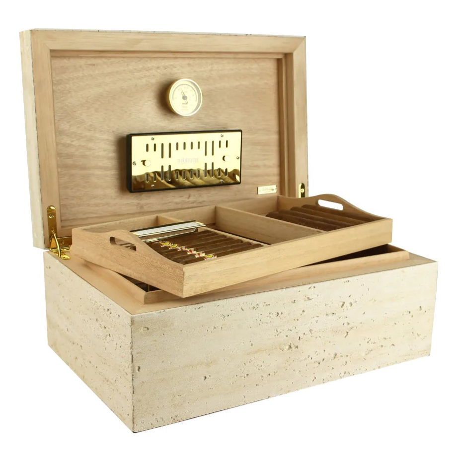 H180 Humidor Adorini CONCRETE Grande DeLuxe - van  beton- 150 sigaren - verkoop via www.oldjohn-humidors.nl