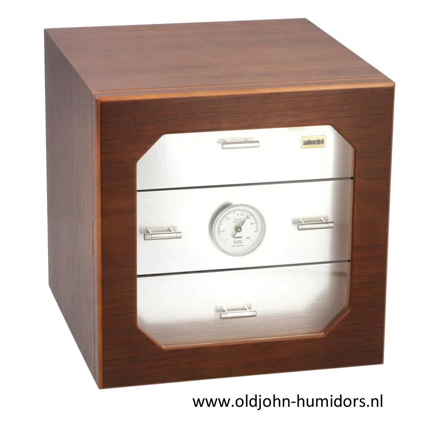 Humidor Kabinet Adorini Chianti Medium DeLuxe  Walnoot / ALuminium