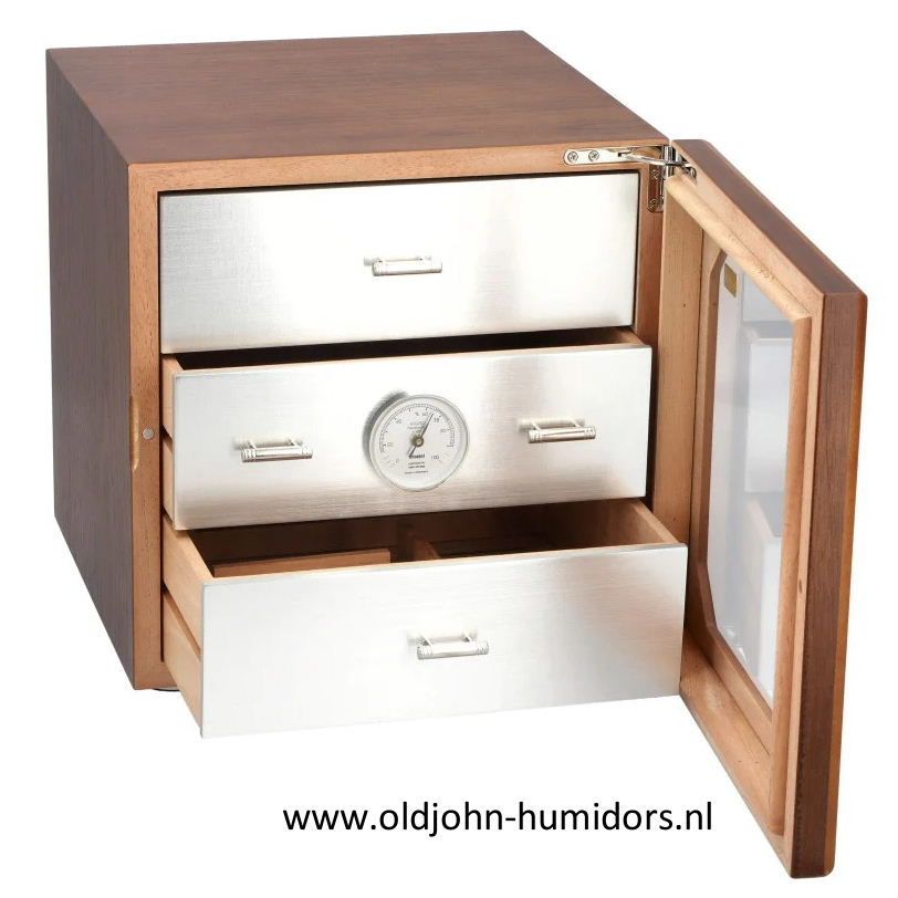 Humidor Kabinet Adorini Chianti Medium DeLuxe  Walnoot / ALuminium