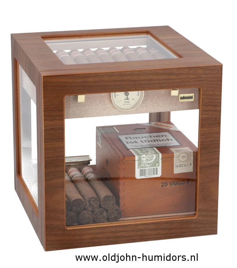 Humidor Kabinet Adorini Cube DeLuxe mat walnoot fineer