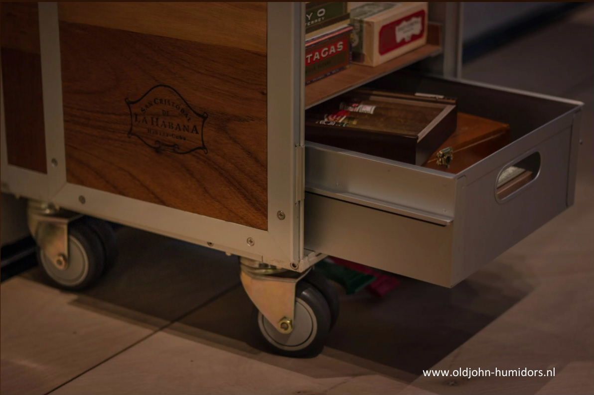 H205 Adorini Trolley Cabinet Humidor Cub - Old John Humidors