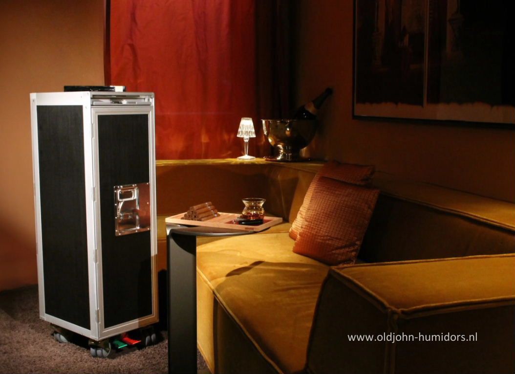 H206 Adorini Trolley Cabinet Humidor Black Old John Humidors