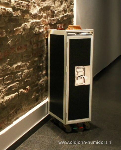 H206 Adorini Trolley Cabinet Humidor Black Old John Humidors