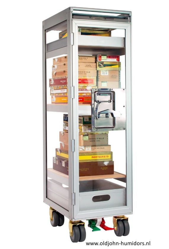 H207 Adorini Trolley Cabinet Humidor Acrylic OldJohn Humidor