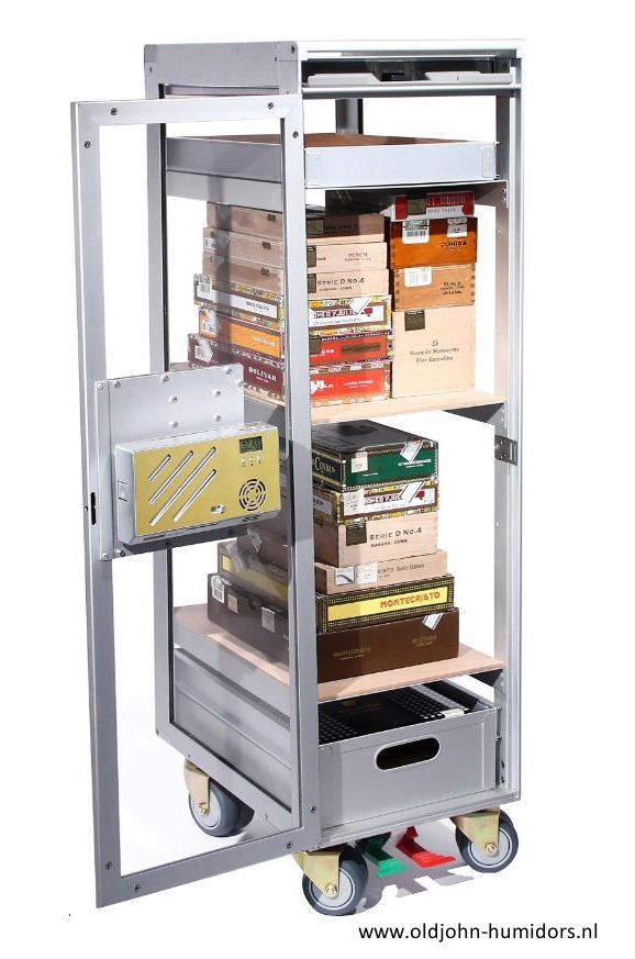 H207 Adorini Trolley Cabinet Humidor Acrylic OldJohn Humidor