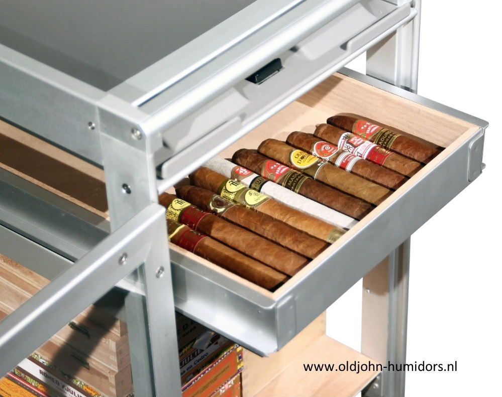 H207 Adorini Trolley Cabinet Humidor Acrylic OldJohn Humidor