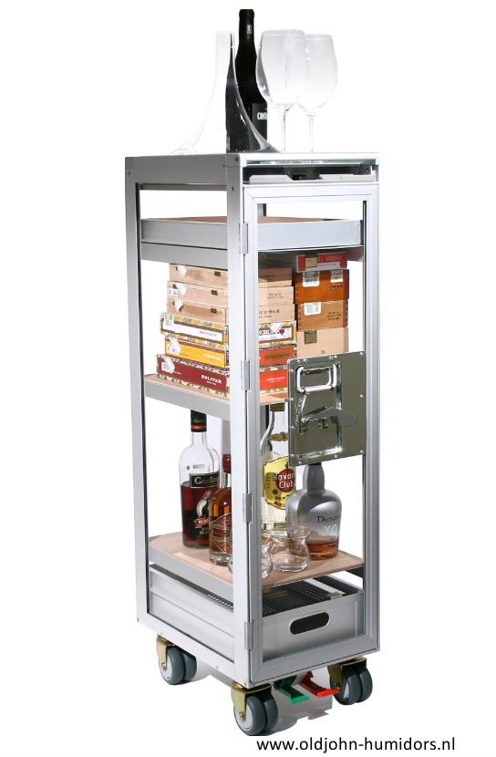 H207 Adorini Trolley Cabinet Humidor Acrylic OldJohn Humidor