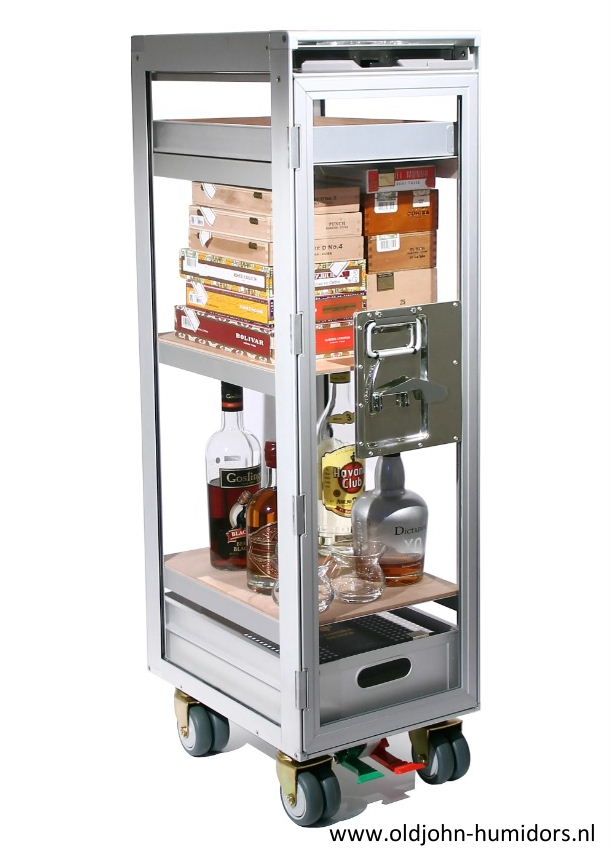H207 Adorini Trolley Cabinet Humidor Acrylic OldJohn Humidors