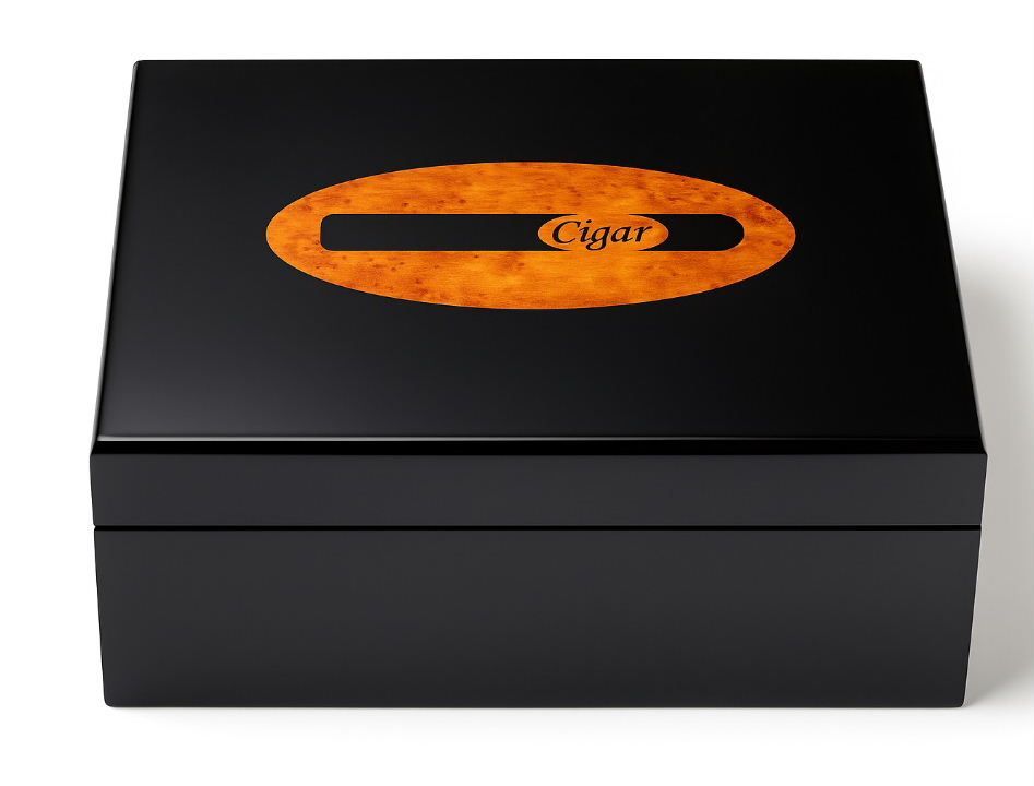 H33 Humidor matt/black with cigar logo 50 sigaren.