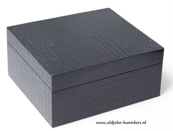 H40 Angelo Humidor Croco Black High Gloss  55 sigaren.| Old John Humidors
