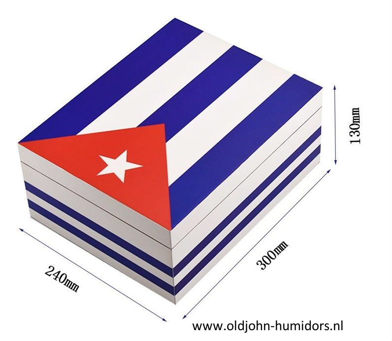 H41 humidor  Cuba Vlag - midi 70 sigaren -  magnetisch deksel