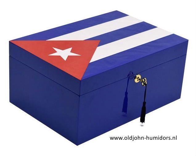 H42 humidor  Cuba Vlag - maxi 100 sigaren inzettray en slot