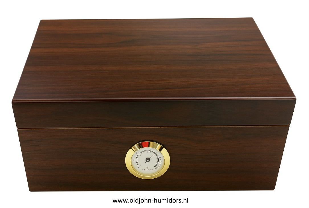 H49 Humidor Walnut Premium humidor voor 50 sigaren via Old John Humidors