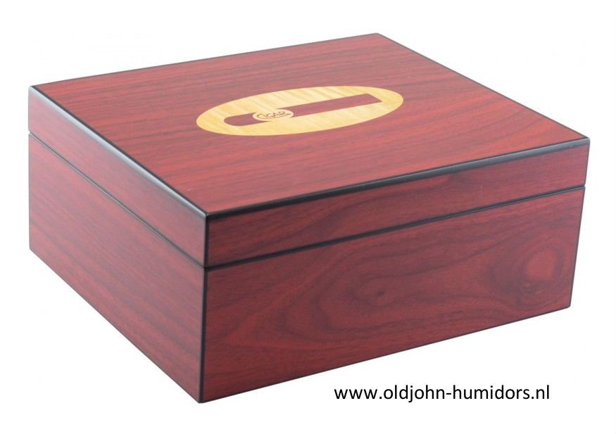H57 humidor Rosewood met cigar logo en divider via  oldjohn-humidors.nl