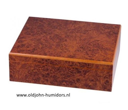 humidor Startset Giftset wortelhout  met asbak en leren koker en knipper