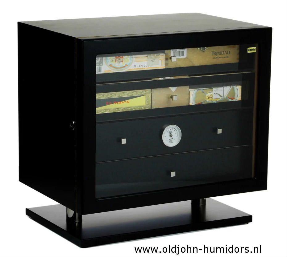 H8053 Adorini  ® Varese DeLuxe Hoogwaardige zwarte afwerking, verkoop via www.oldjohn-humidors.nl