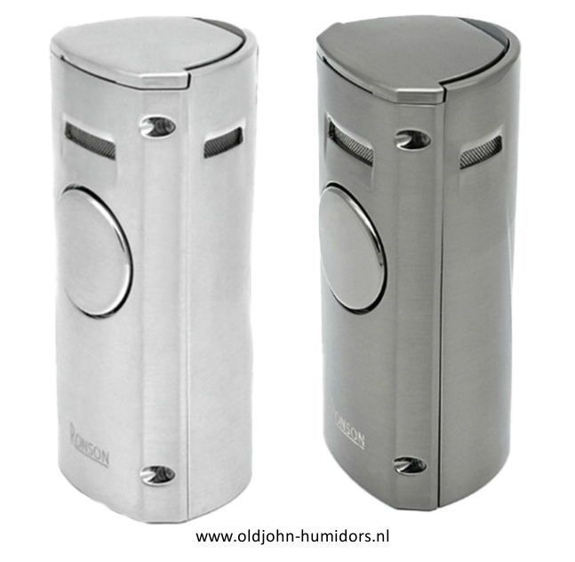 RO3: Ronson Volcano 4 x Jetflame aansteker + Sigarenboor Chrome Satin