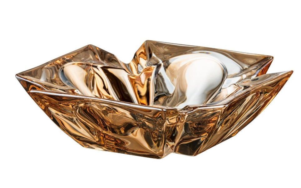 SAB14 Sigarenasbak glas Amber 4 leggers verkoop  via www.oldjohn-humidors.nl 