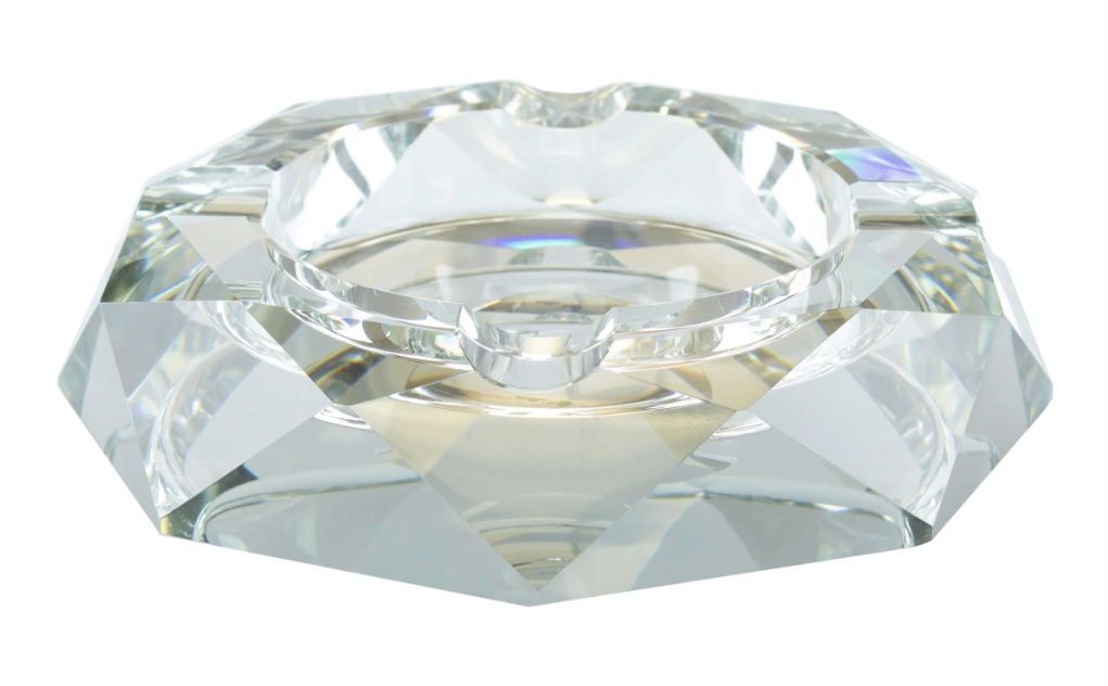 SAB16  Sigarenasbak rond  glas  Zilver
 4 leggers Diameter 18 cm !! Old John Humidors