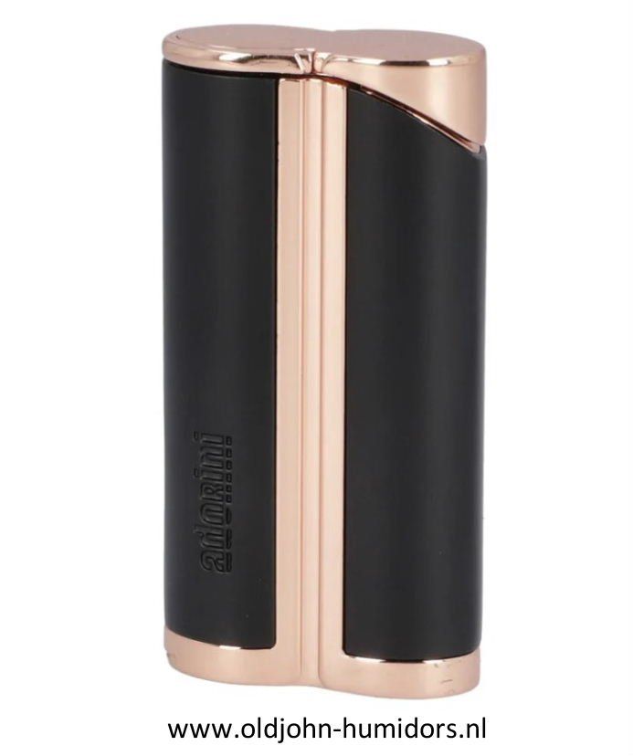 Adorini Curve Jetflame Sigaaraansteker black rose gold met sigarenboor SAS23