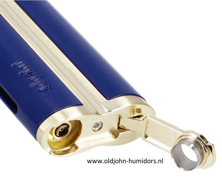 Adorini Curve Jetflame Sigaaraansteker blue yellow gold met sigarenboor SAS24