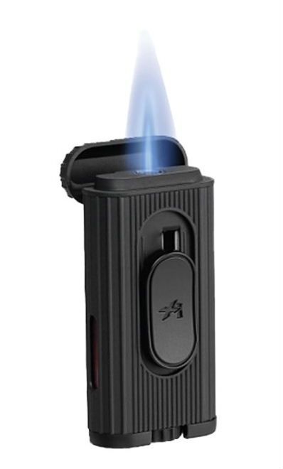 “XIKAR Hedron sigarenaansteker zwart – flat jetflame, windbestendig en navulbaar- Art nr SAS50