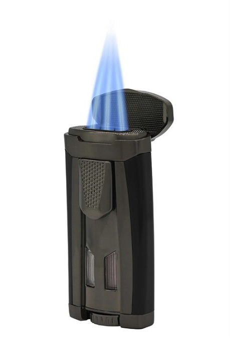 XIKAR HP3 Triple Jetflame sigarenaansteker - gunmetal - windbestendig en navulbaar- Art nr SAS52