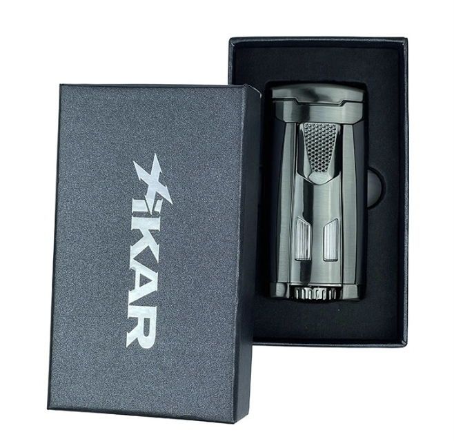 XIKAR HP3 Triple Jetflame sigarenaansteker - gunmetal - windbestendig en navulbaar- Art nr SAS52