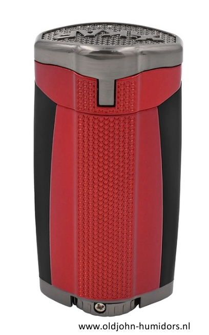 XIKAR HP3 Triple Jetflame sigarenaansteker - Daytona Red - windbestendig en navulbaar- Art nr SAS53