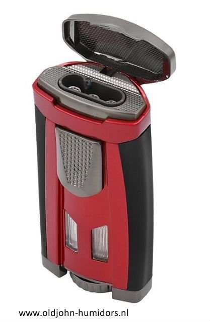 XIKAR HP3 Triple Jetflame sigarenaansteker - Daytona Red - windbestendig en navulbaar- Art nr SAS53