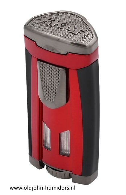 XIKAR HP3 Triple Jetflame sigarenaansteker - Daytona Red - windbestendig en navulbaar- Art nr SAS53