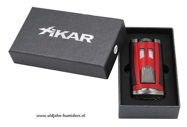 XIKAR HP3 Triple Jetflame sigarenaansteker - Daytona Red - windbestendig en navulbaar- Art nr SAS53