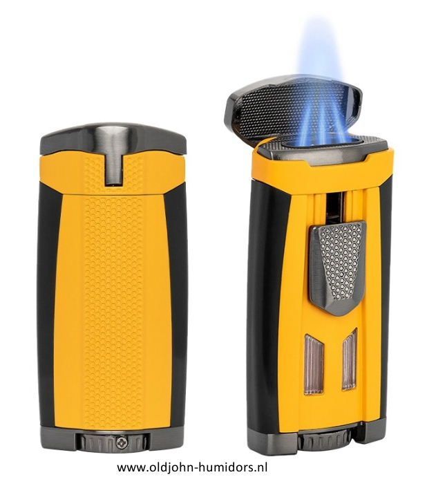 XIKAR HP3 Triple Jetflame sigarenaansteker - Burnt Yellow- windbestendig en navulbaar- Art nr SAS54