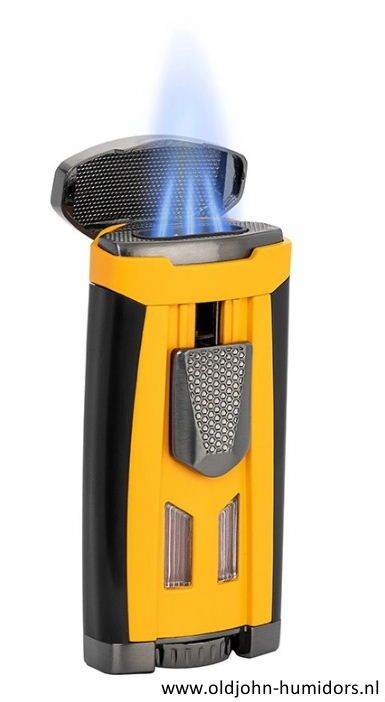 XIKAR HP3 Triple Jetflame sigarenaansteker - Burnt Yellow- windbestendig en navulbaar- Art nr SAS54