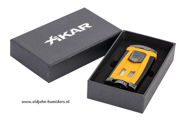 XIKAR HP3 Triple Jetflame sigarenaansteker - Burnt Yellow- windbestendig en navulbaar- Art nr SAS54