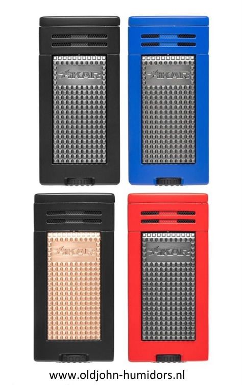XIKAR Ion Double Jetflame sigarenaansteker in rood met dubbele jetvlam, compact en stijlvol design- Art nr SAS55