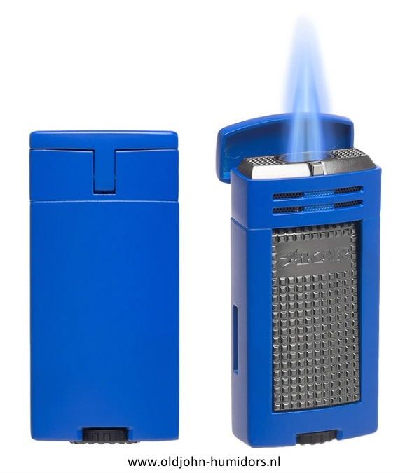 XIKAR Ion Double Jetflame sigarenaansteker in blauw met dubbele jetvlam, compact en stijlvol design- Art nr SAS56