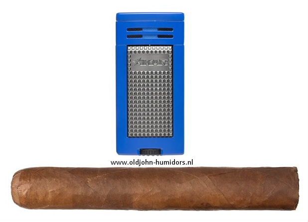 XIKAR Ion Double Jetflame sigarenaansteker in blauw met dubbele jetvlam, compact en stijlvol design- Art nr SAS56